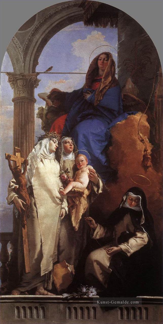 Die Jungfrau die den dominikanischen Heiligen Giovanni Battista Tiepolo erscheint Ölgemälde